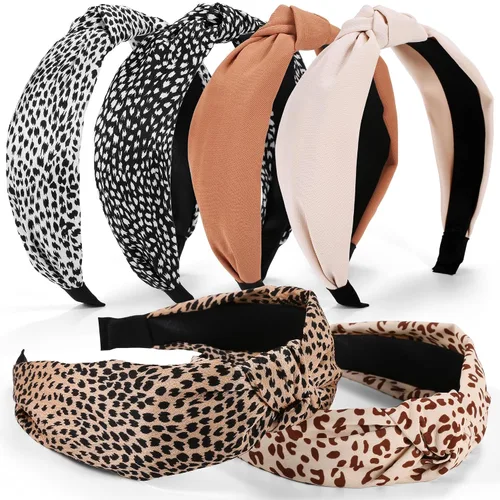Miniatura 9 de DiyJibb Diademas para Mujeres y Niñas - 6 Piezas Diademas Elegantes con Nudo Superior - Diadema Anudada para Mujeres - Bandas para la Cabeza Anchas