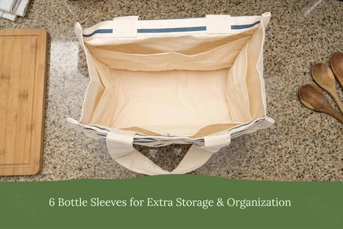 Miniatura 2 de Best Canvas Grocery Shopping Bags - Cloth Grocery Tote Bags - Reusable Cotton Grocery Tote Bags with Bottle Sleeves