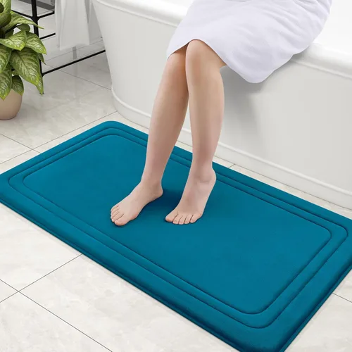 Miniatura 14 de Grandaily Alfombra de baño de espuma viscoelástica de 24 x 16 pulgadas, ultrasuave, antideslizante y absorbente, lavable a máquina, cómoda alfombra