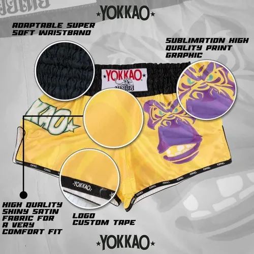 Miniatura 3 de YOKKAO Pantalones cortos de boxeo Muay Thai para hombres y mujeres Pantalones cortos de satén premium para atletas Ideal para entrenamiento