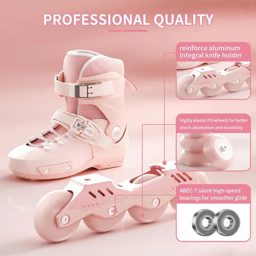 Miniatura 5 de SWAY Patines en línea ajustables para niños, adolescentes y adultos, ruedas iluminadas de alto rendimiento, patines en línea ideales para niños