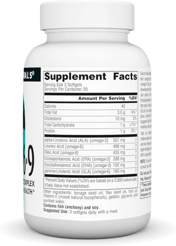 Miniatura 2 de Source Naturals Omega 3-6-9, Complejo de ácidos grasos esenciales para la salud cardíaca y cerebral* - 60 cápsulas blandas