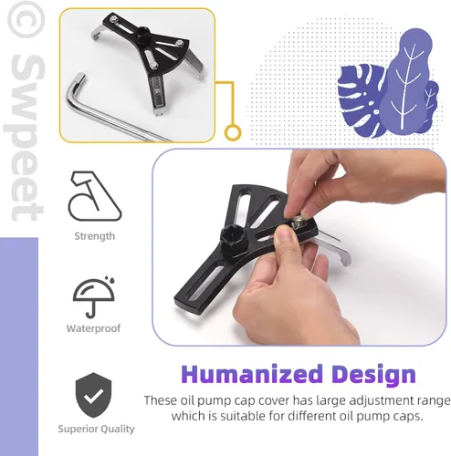 Miniatura 4 de Swpeet Kit de herramientas universales de extracción de bomba de combustible, 2 piezas, tapa de depósito de combustible, llave inglesa de módulo