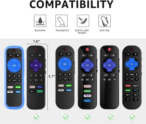 Miniatura 2 de Wevove - Juego de 3 fundas para control remoto Roku, compatible con TCL Roku Smart TV Steaming Remote, controlador protector de silicona, funda