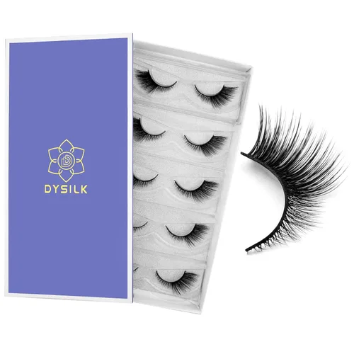 Miniatura 19 de DYSILK Pestañas postizas Wispy - Pestañas postizas de visón 5 pares 6D Extensión de pestañas postizas falsas de visón, Pestañas postizas naturales 5