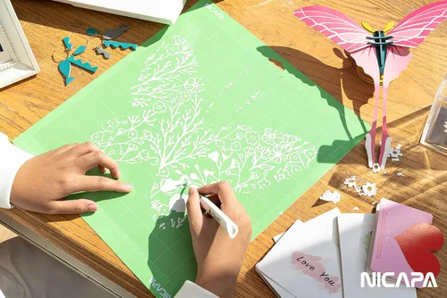 Miniatura 2 de Alfombrilla de corte con agarre de tela Nicapa para Cricut Maker 3/Maker/Explore 3/Air 2/Air/One (12x12 pulgadas, paquete de 3) Alfombrillas