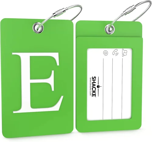 Miniatura 54 de Etiqueta de equipaje con inicial, totalmente flexible, con aro de acero inoxidable, letra G
