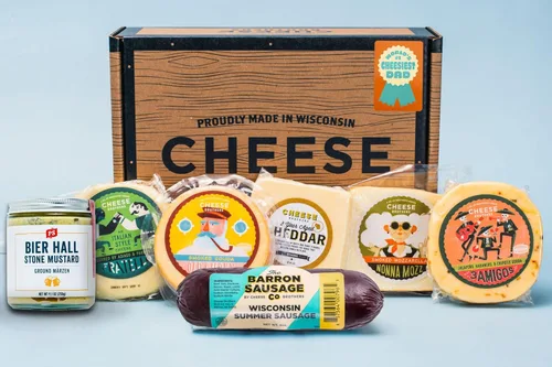 Miniatura 31 de Caja de regalo de Cheese Bros. Brotherhood Fresco de Wisconsin Surtido de Gouda, Havarti, Mozzarella y Fratello Gran idea de regalo de comida