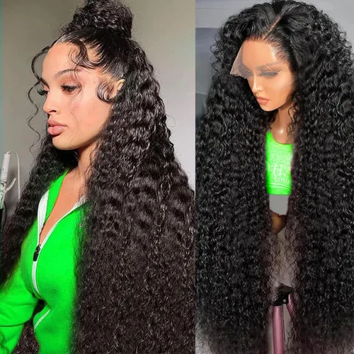 Miniatura 8 de Pelucas de cabello humano rizado con encaje frontal de 13 x 6 pulgadas, pelucas de cabello humano brasileño rizado para mujeres, densidad del 200 %