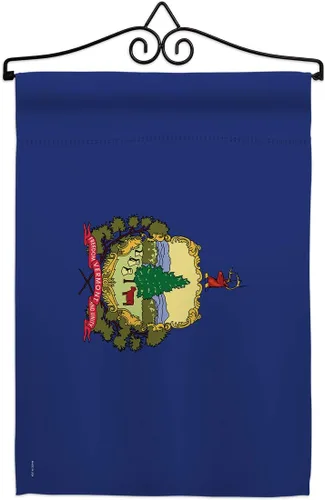Miniatura 7 de Juego de banderas de jardín Vermont con clavija de madera, estados americanos, territorios americanos, república, país, área particular, pequeño