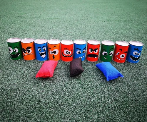 Miniatura 6 de Juegos de torre gigante de volteo de bloques de madera para apilar + juego de lanzamiento de bolsas de frijoles para adultos, niños, diversión