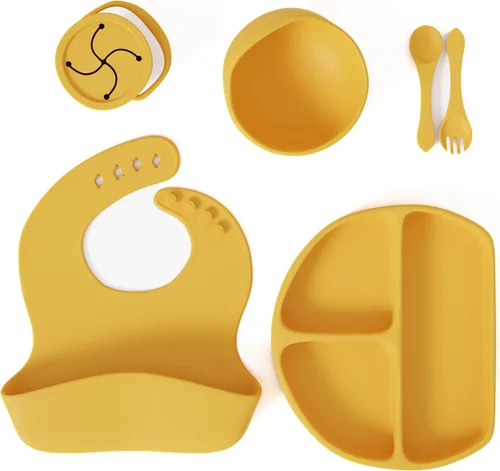 Miniatura 17 de Set de alimentación para bebés y bebés en silicona de grado alimenticio (juego de 10 piezas)