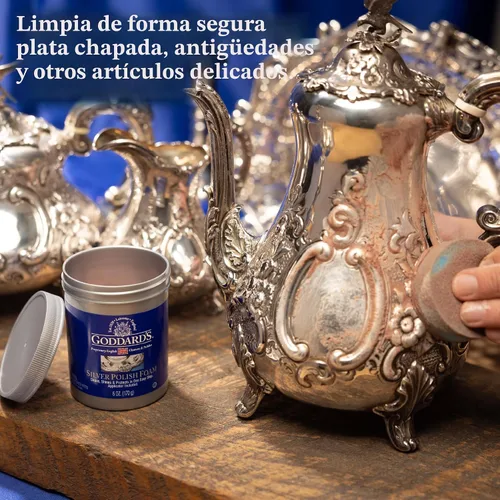 Miniatura 3 de Goddard's Espuma de pulido de plata, limpiador de joyas de plata para antigüedades, accesorios, adornos y más, limpiador para protección