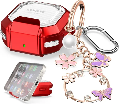 Secure Lock - Funda transparente con diseño para Galaxy Buds FE (2023), Galaxy Buds2 Pro (2022), Galaxy Buds Pro (2021), Galaxy Buds 2 (2021),