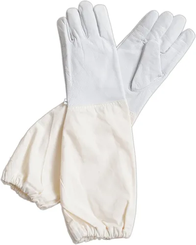 Miniatura 4 de Guantes de apicultura – Guantes de piel de cabra para hombres y mujeres, equipo de protección para abejas con mangas largas de lona y puños