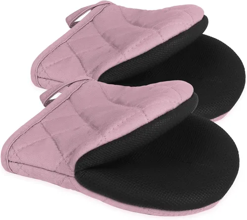 Miniatura 12 de 1 par de manoplas cortas para horno, guantes de silicona resistentes al calor para cocina, mini guantes de horno para 500 grados, superficies