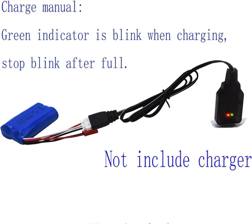Miniatura 2 de Blomiky Batería recargable de iones de litio de 7.4V 2S 600mAh con enchufe JST y cable adecuado para algunos coches RC camiones vehículos