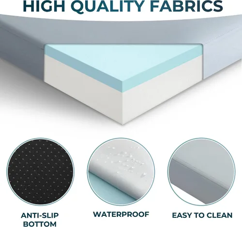 Miniatura 2 de Kingfun Colchón de espuma viscoelástica CertiPUR-US de 3 pulgadas, impermeable, enrollable, tapete grueso para dormir para tienda de campaña
