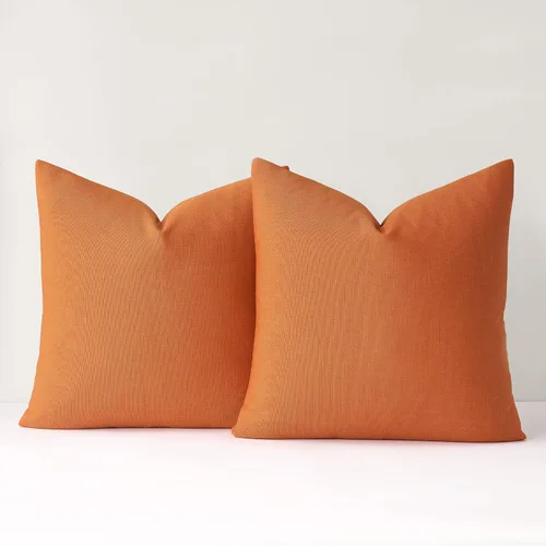 Miniatura 10 de Mixhug Juego de 2 fundas de almohada decorativas de lino para sofá y cama, cojín lumbar, color marrón claro, 12 x 20 pulgadas