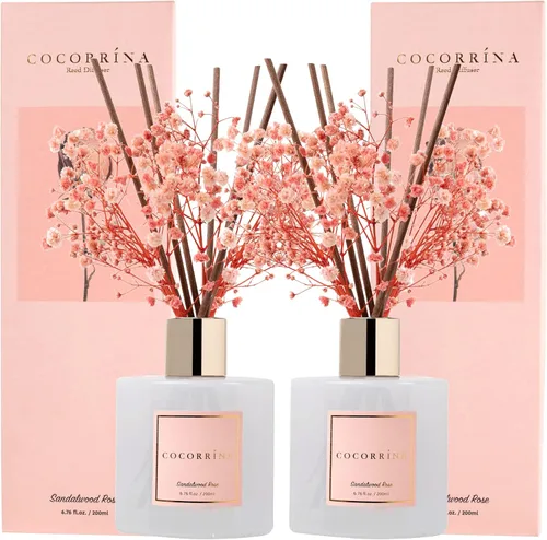 Miniatura 49 de Cocorrína Juego de difusor de varillas - Difusor perfumado de rosa satinada con varillas para el hogar, difusor de varillas para decoración