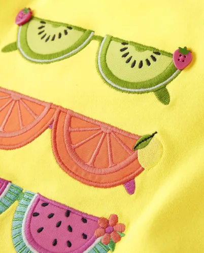 Miniatura 2 de Gymboree Girls' and Toddler Spring and Summer Embroidered Graphic Short Sleeve T-Shirts