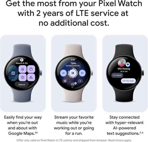 Miniatura 7 de Google Pixel Watch 4 (41mm) - Reloj inteligente Android - Monitor de frecuencia cardíaca y seguimiento del sueño - Batería de 30 horas - Seguimiento