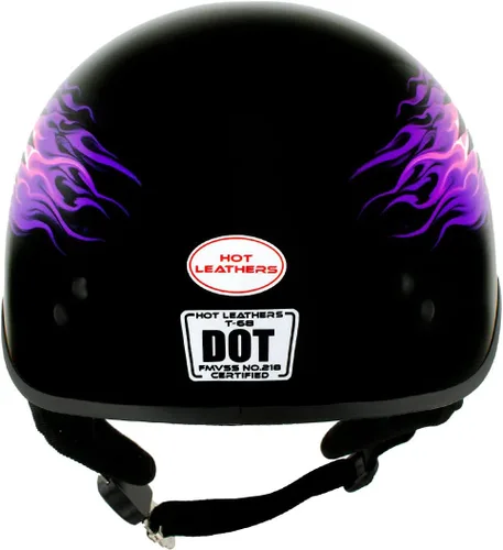 Miniatura 6 de Hot Leathers HLD1007 'Black Out Eagle' - Medio casco para motocicleta con diseño de calavera, color negro brillante, para hombres y mujeres, talla M