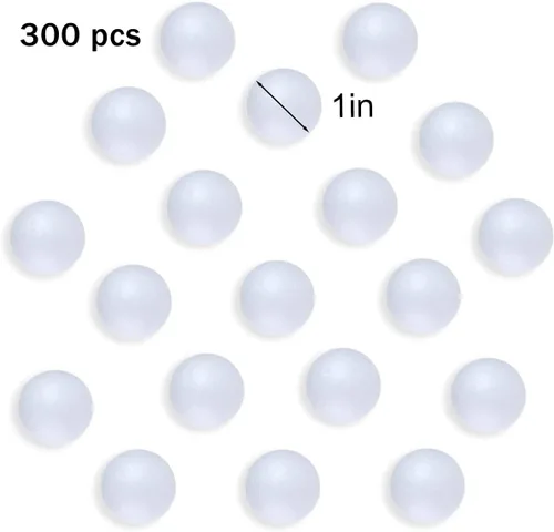 Miniatura 2 de LOMIMOS 300 bolas de espuma blanca de 1 pulgada, mini bolas blancas para manualidades y proyectos escolares, suministros de fabricación