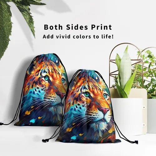Miniatura 140 de Bolsa de agarre de gimnasia de piel de animal, bolsa de gimnasia con cordón ajustable, bolsa de cuerda para fauna silvestre, Mariposas Galaxy