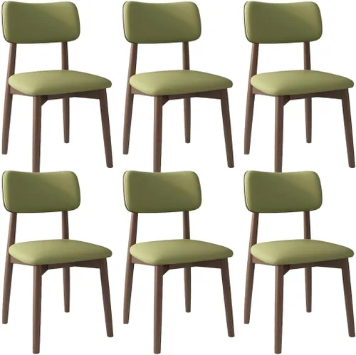 Miniatura 32 de YVYKFZD Solid Wood Dining Chairs, Kitchen Chairs Set with Curved Backrest, Leather Upholstered Dining Room Chair, Armless Living Room Chair, for
