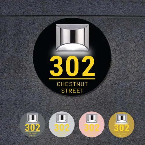 Miniatura 9 de Placa solar personalizada con números de casa, placa LED moderna para puerta, letrero acrílico para casa de jardín, montaje en la pared para casa