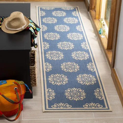 Miniatura 28 de SAFAVIEH Alfombra lavable al aire libre Linden Collection – 6'7" cuadrada, crema y beige, no desprende pelusa y fácil de limpiar, ideal para patio