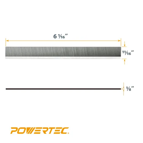 Miniatura 6 de POWERTEC Cuchillas de ensamblador de 6 pulgadas para Delta 37-190 37-195 37-205 37-220 37-275X, Jet JJ-6CS Jointer, repuesto para cuchillos Delta