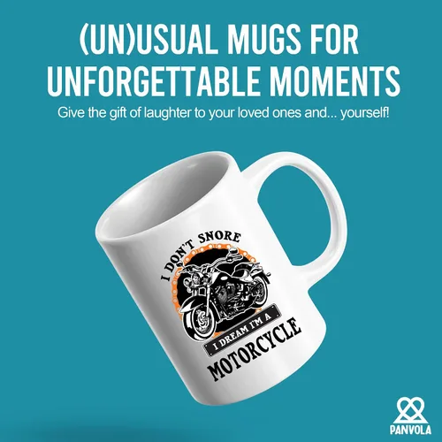 Miniatura 2 de Panvola Taza de café de cerámica con texto en inglés "I Don't Snore I Dream I'm A Motorcycle Gifts For Biker Rider Motor Bike Lover For Dad Uncle