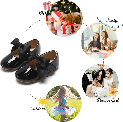 Miniatura 5 de Felix & Flora Zapatos de vestir para niña de las flores, zapatos planos de ballet para niñas, para fiestas, escuela, boda