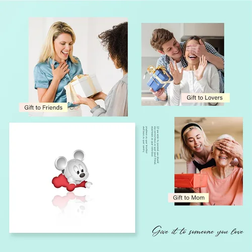 Miniatura 6 de Erizteya Fantástico dije de ratón de dibujos animados para pulseras para mujer, collares, joyería de feliz cumpleaños, día de la madre, regalos