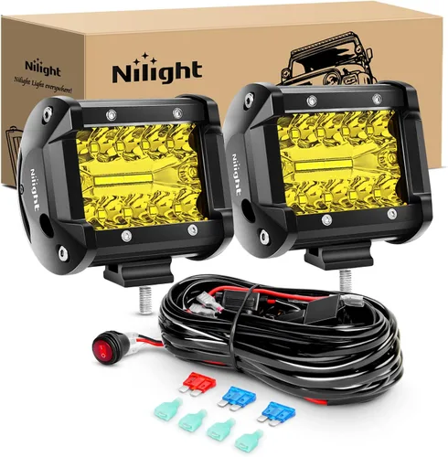 Miniatura 12 de Nilight Barra de Luz Lateral de Disparo 2 PCS 4.3 Pulgadas Triple Fila Combo Spot Flood para Iluminación de Trabajo de Conducción Todoterreno