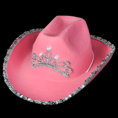 Miniatura 2 de Sombrero de vaquero con tiara intermitente (niñas), M, 1 paquete