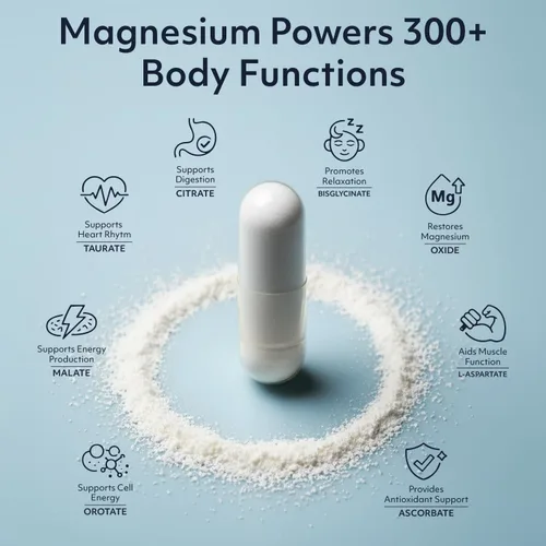 Miniatura 3 de Complejo de magnesio 8 en 1 para mujeres y hombres 426 mg 180 cápsulas veganas Mezcla MAG-8: citrato, bisglicinato, malato y más Suplemento