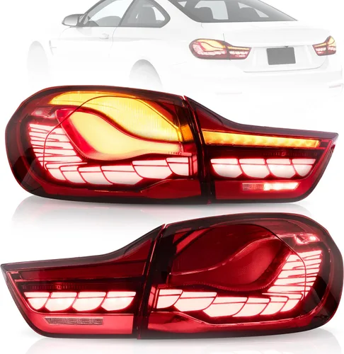 Miniatura 13 de VLAND Conjunto de luces traseras compatible con BMW Serie 3 F30 F35 F80 320i 328i 328D 335i M3 sedán de 6ª generación 2013-2018, lámpara trasera