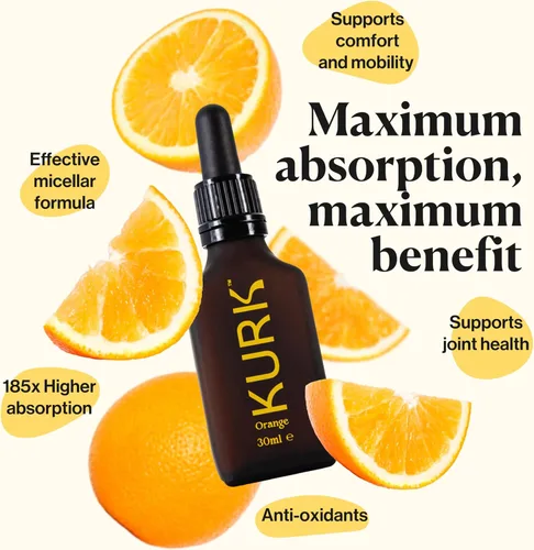 Miniatura 5 de Kurk Suplemento líquido esencial de curcumina de cúrcuma, gotas de cúrcuma, aceite para un bienestar diario avanzado, concentración y energía, 185