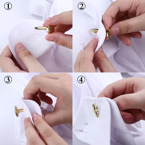 Miniatura 5 de LOLIAS 3 pares de gemelos con iniciales para hombre, juego de gemelos clásicos para hombre, estilo casual a formal, con caja de regalo, gemelos