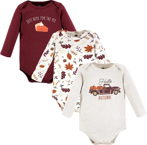 Miniatura 98 de Hudson Baby Body unisex de algodón de manga larga para bebé, leopardo rosa rojo
