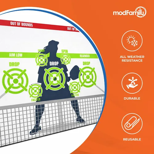 Miniatura 6 de Modfamily - Póster de tablero de práctica de Pickleball Dink Pad Rebounder Training Aid – Mejora tu juego de pickle-ball dinks y reflejos