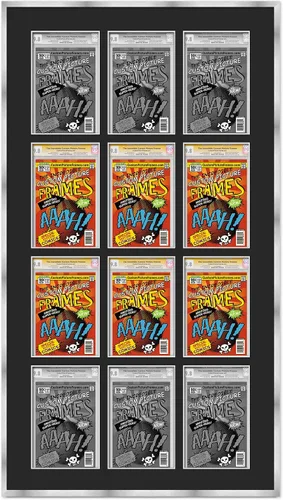 Miniatura 107 de Marco negro para cómics graduados Marco completo de cómics con paspartú de conservación negro y acrílico de grado UV Hecho para exhibir (6)