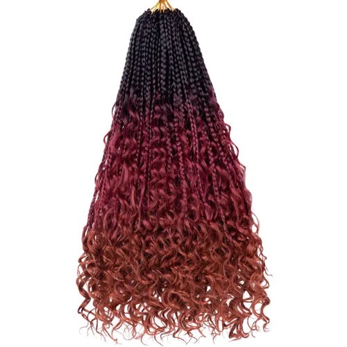 Miniatura 58 de Beverlee Goddess Box - Trenzas de ganchillo de 8 pulgadas, 8 paquetes de trenzas de ganchillo bohemias, extremos rizados, pelo sintético rizado