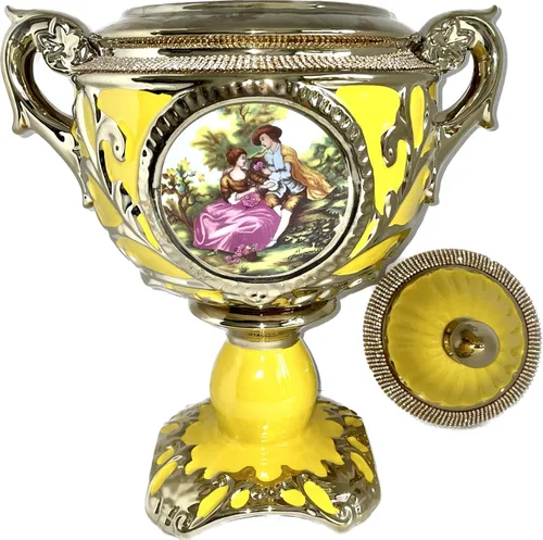 Miniatura 2 de Sopera de Trofeo para Ochun Color Amarillo con acentos dorados.