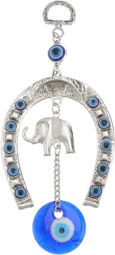 Colgante colgante de ojos azules turcos, herradura, elefante, forma de encanto, decoración del hogar, amuleto de bendición de la suerte, adorno de
