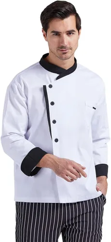 Miniatura 4 de Nanxson Chaqueta de chef unisex para hombre, abrigo de chef para restaurante, cocina, uniforme CFM0016
