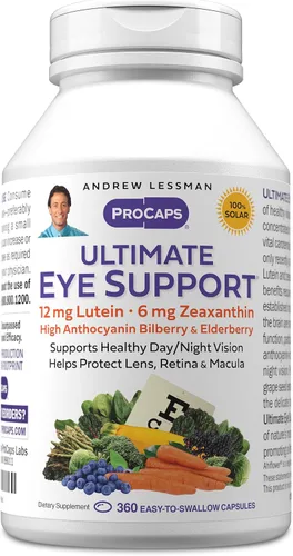 Miniatura 10 de ANDREW LESSMAN Ultimate Eye Support 60 cápsulas blandas - 12 mg de luteína, 6 mg de zeaxantina, arándano, nutrientes clave para apoyar la salud